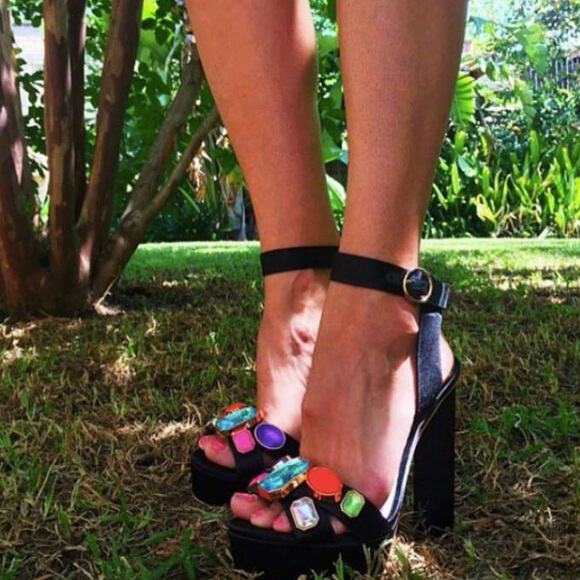 Sophia Webster Amanda Gem Embellished Platform Heels with ADDED GEMS π©·ππ - Picture 15 of 16